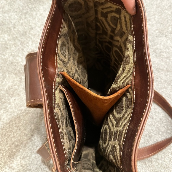 Mariela Dauber Brown Leather Tote Bag with Cowhide Details vintage - Picture 3 of 3